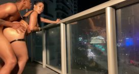 Valerie Kay almost Gets Caught Fucking Lil d on the Balcony