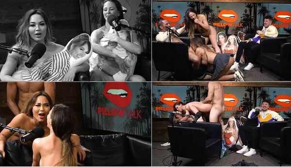 Kazumi Squirts And Cherie Deville Threesome On Pillowtalk Podcast