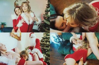 Angela White & Lena Paul Sucking Santas Balls Threesome